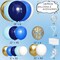 147pcs Navy Blue, White & Gold Balloon Garland Arch Kit - Royal & Pastel Blue Balloons with Gold Confetti - 18" Jumbo Set for 2026 Graduations, Weddings, and Baby Showers
